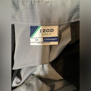 Izod Golf Cargo Shorts Men's 34x10 Classic Gray Poly 6 Pocket